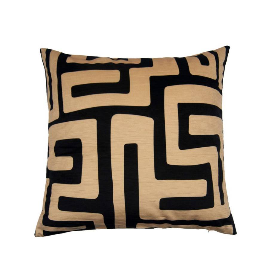 MINOTAUR ΔΙΑΚΟΣΜΗΤΙΚΟ ΜΑΞΙΛΑΡΙ 45x45cm ΒΕΛΟΥΔΟ NUDE ΜΑΥΡΟ