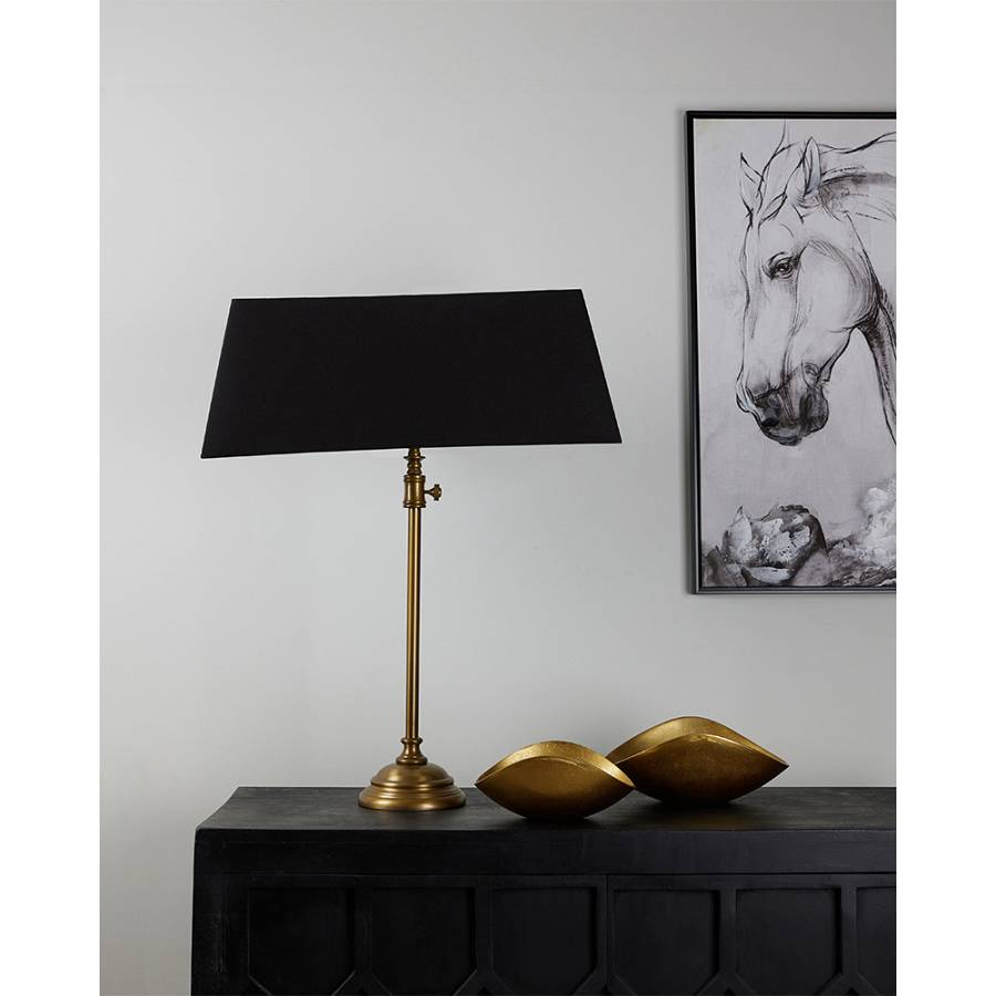 LANG ΦΩΤΙΣΤΙΚΟ ΕΠΙΤΡΑΠΕΖΙΟ 60x20x86cm ΑΛΟΥΜΙΝΙΟ ΧΡΥΣΟ ΑΝΤΙΚΕ ΜΑΥΡΟ ΥΦΑΣΜΑ