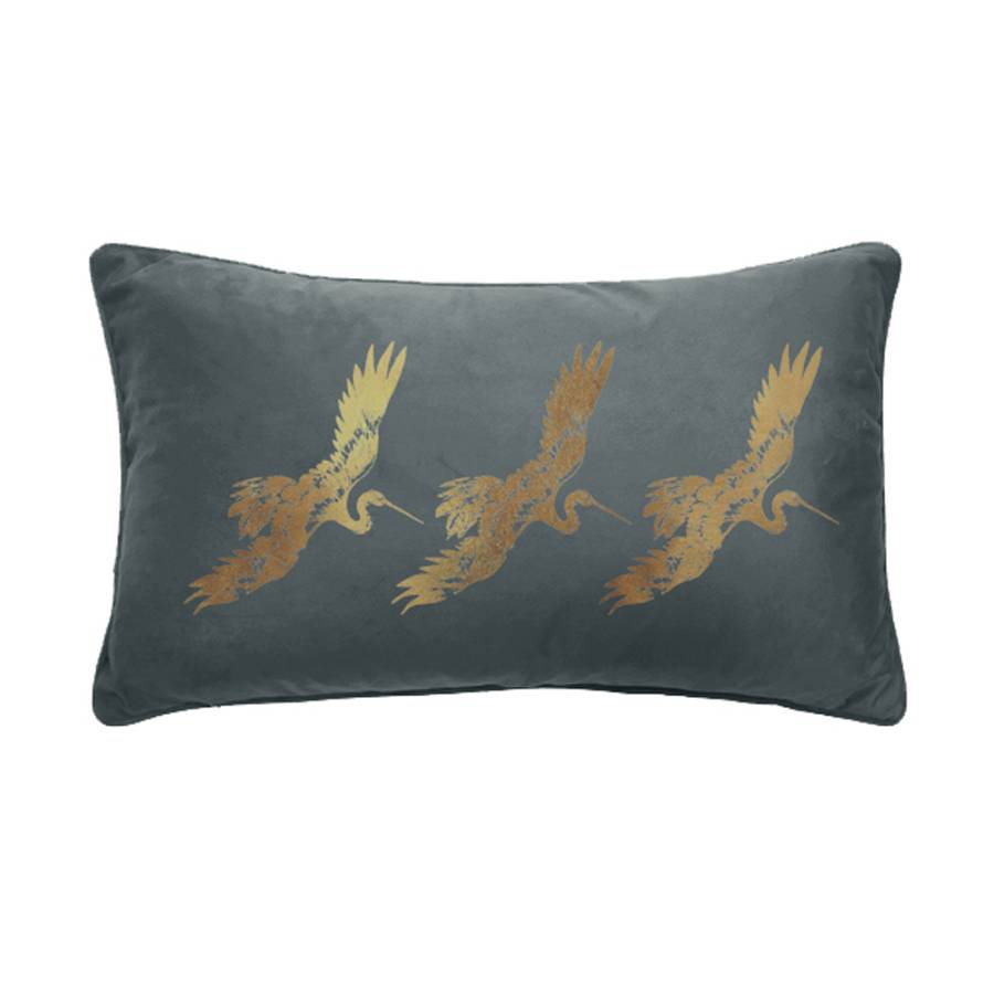 CREYR ΔΙΑΚΟΣΜΗΤΙΚΟ ΜΑΞΙΛΑΡΙ 30x50cm ΒΕΛΟΥΔΟ ΓΚΡΙ ΧΡΥΣΟ