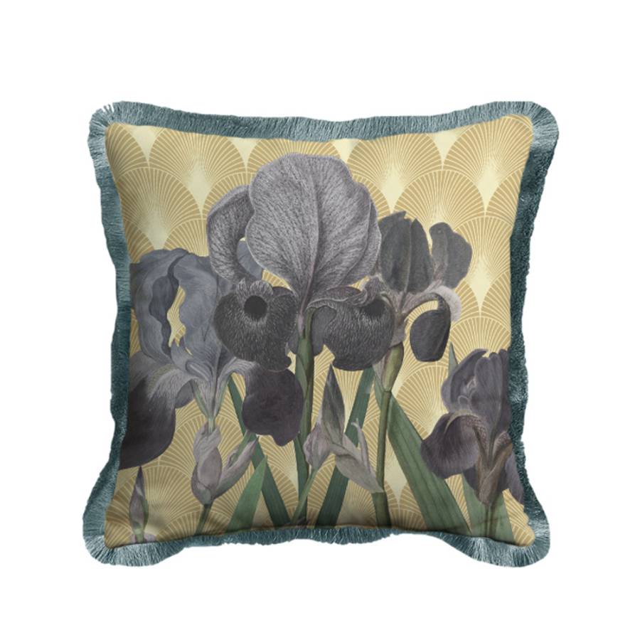 FIORI 2 ΔΙΑΚΟΣΜΗΤΙΚΟ ΜΑΞΙΛΑΡΙ 45x45cm ΒΕΛΟΥΔΟ ΠΟΛΥΧΡΩΜΟ ΓΚΡΙ