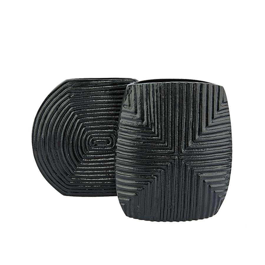 LINEAR ΒΑΖΟ 21x8x24cm ΑΛΟΥΜΙΝΙΟ ΜΑΥΡΟ