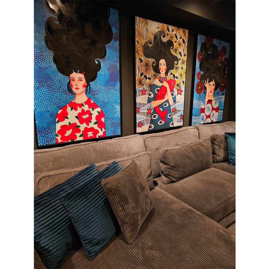 CONCERN ΠΙΝΑΚΑΣ ΔΙΑΚΟΣΜΗΣΗΣ 80x120x5cm ΚΑΜΒΑΣ ΠΟΛΥΧΡΩΜΟ ΞΥΛΟ ΜΑΥΡΟ