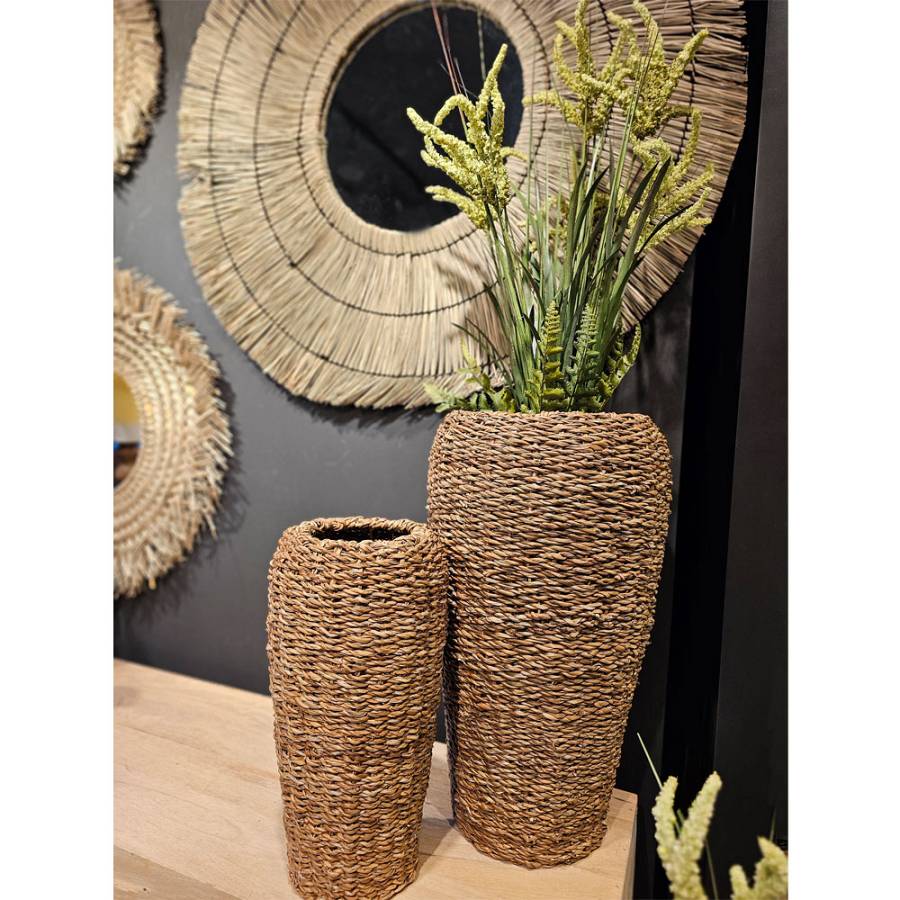 TARRIETA ΦΥΤΟ ΤΕΧΝΗΤΟ ΣΕ ΓΛΑΣΤΡΑ 28x25x74cm PVC ΠΡΑΣΙΝΟ ΜΠΕΖ PE