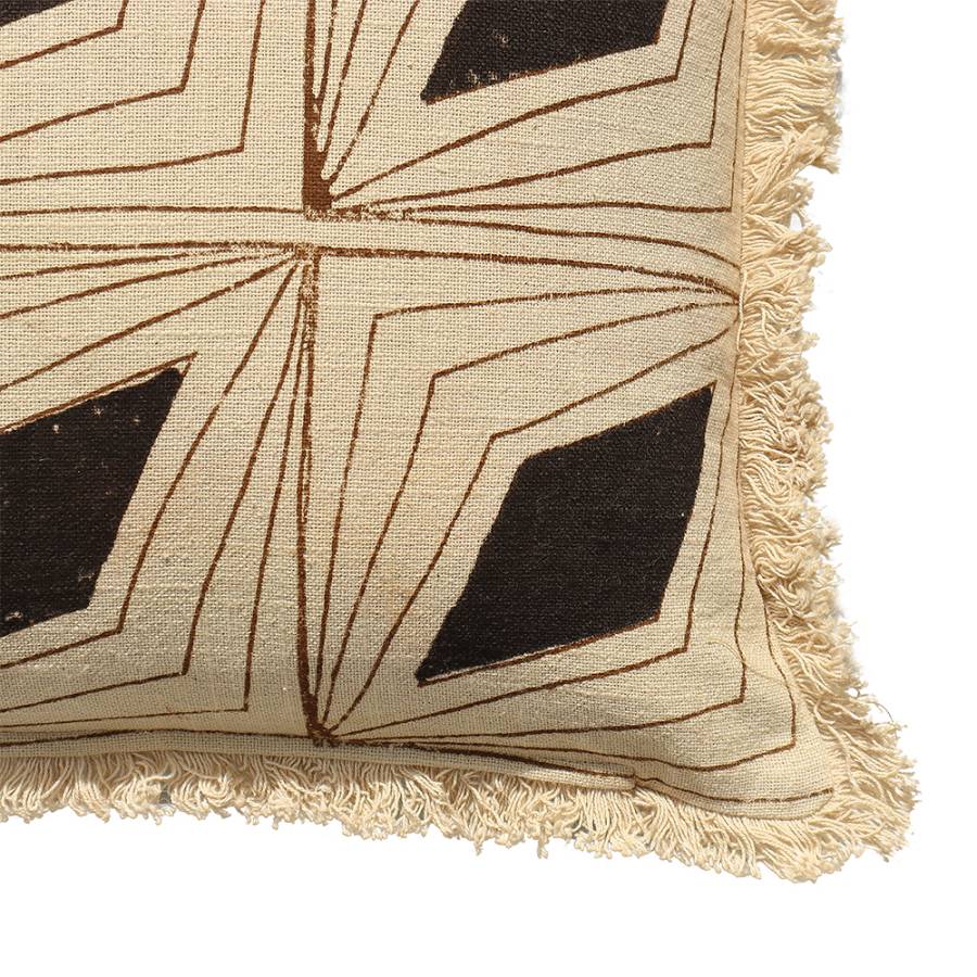 MYSTERIOUS ΔΙΑΚΟΣΜΗΤΙΚΟ ΜΑΞΙΛΑΡΙ 50x50cm ΒΑΜΒΑΚΙ ΜΑΥΡΟ ΜΠΕΖ ΒΙΣΚΟΖΗ ΚΑΦΕ