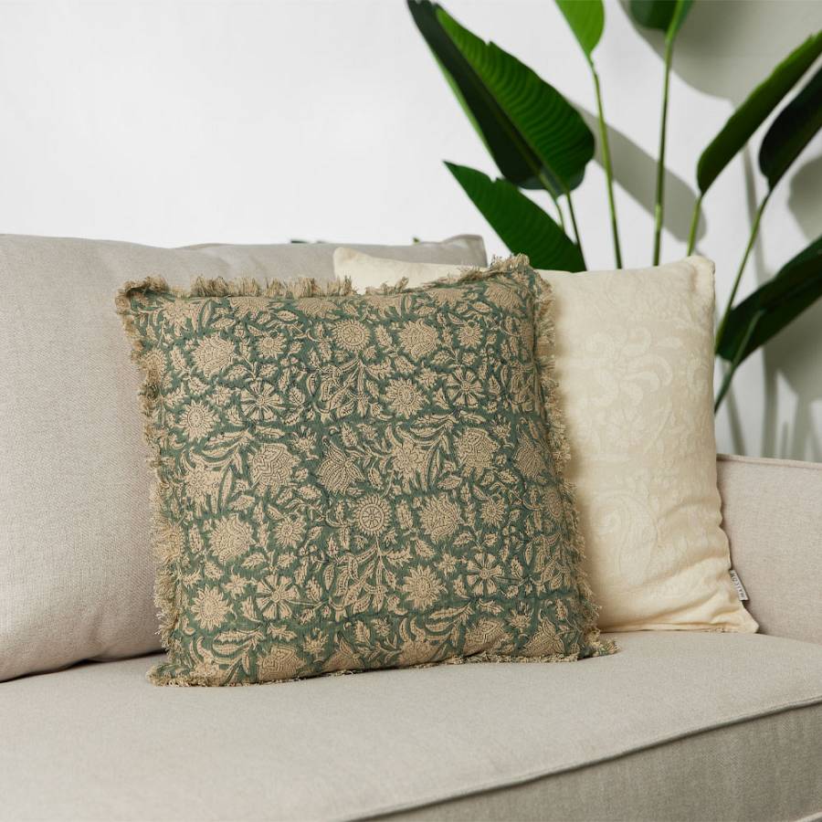 JERICHO ΔΙΑΚΟΣΜΗΤΙΚΟ ΜΑΞΙΛΑΡΙ 50x50cm ΒΑΜΒΑΚΙ AQUA ΜΠΕΖ ΒΙΣΚΟΖΗ