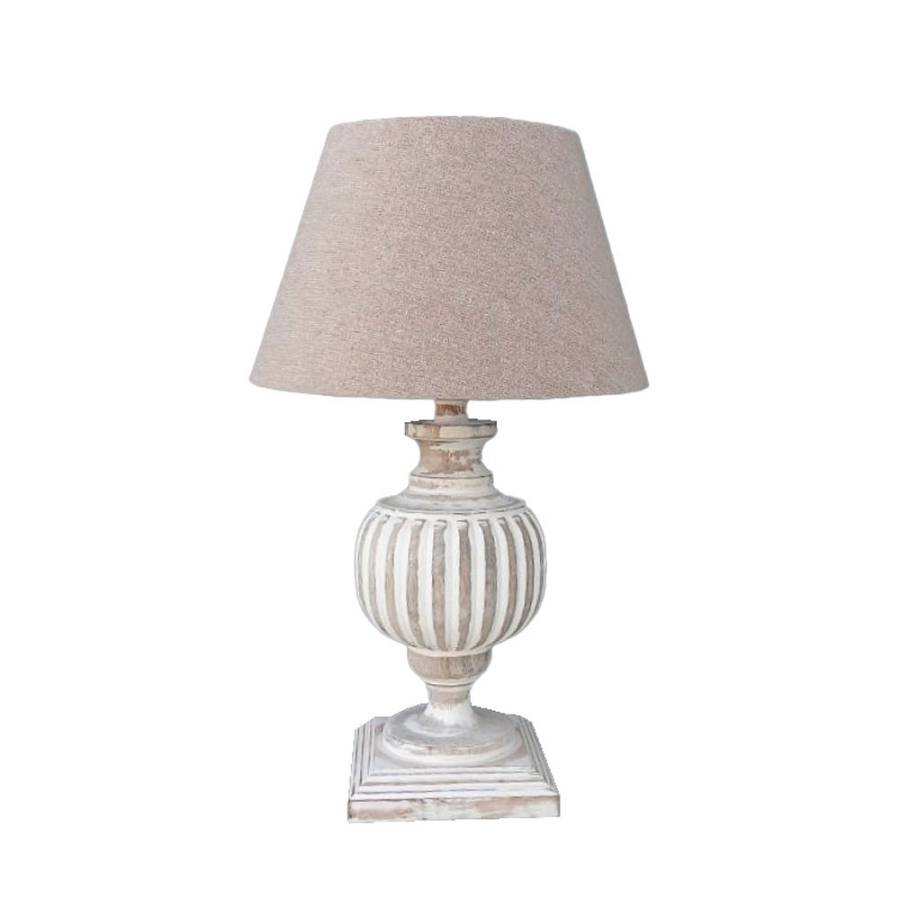 DAMIAN ΦΩΤΙΣΤΙΚΟ ΕΠΙΤΡΑΠΕΖΙΟ 17x17x60cm ΞΥΛΟ ΛΕΥΚΟ ΑΝΤΙΚΕ ΥΦΑΣΜΑ ΜΠΕΖ