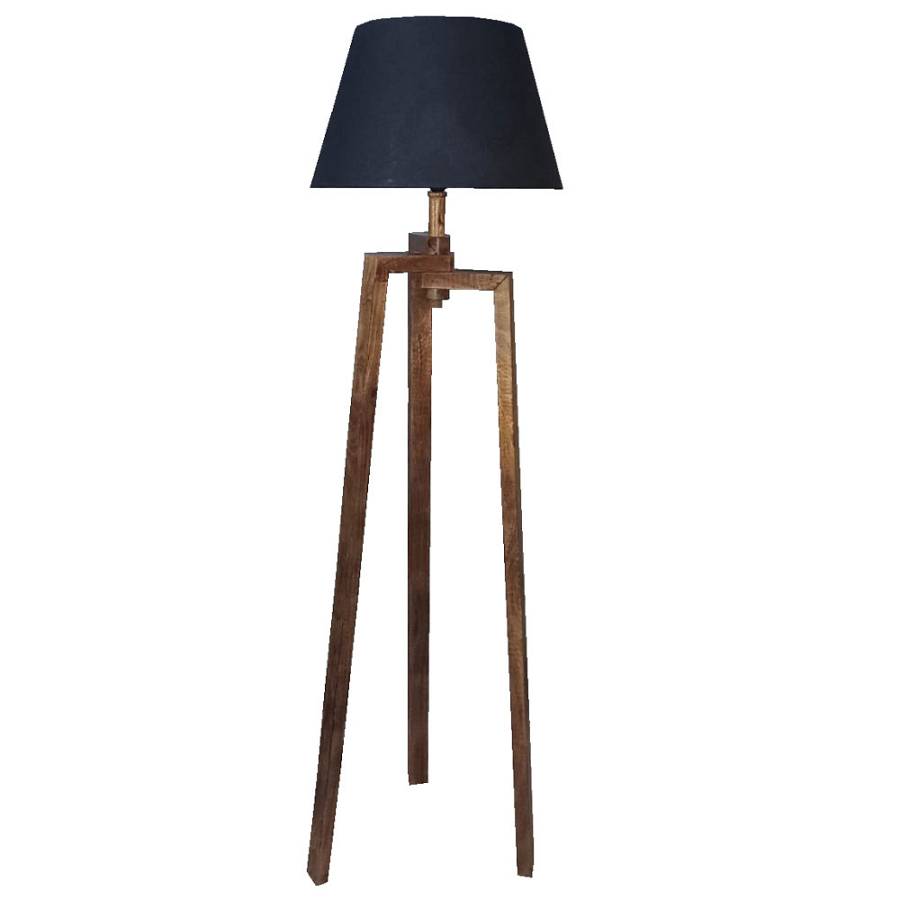 TORKEL ΦΩΤΙΣΤΙΚΟ ΕΠΙΔΑΠΕΔΙΟ 35x35x150cm ΞΥΛΟ ΚΑΦΕ ΥΦΑΣΜΑ ΜΑΥΡΟ