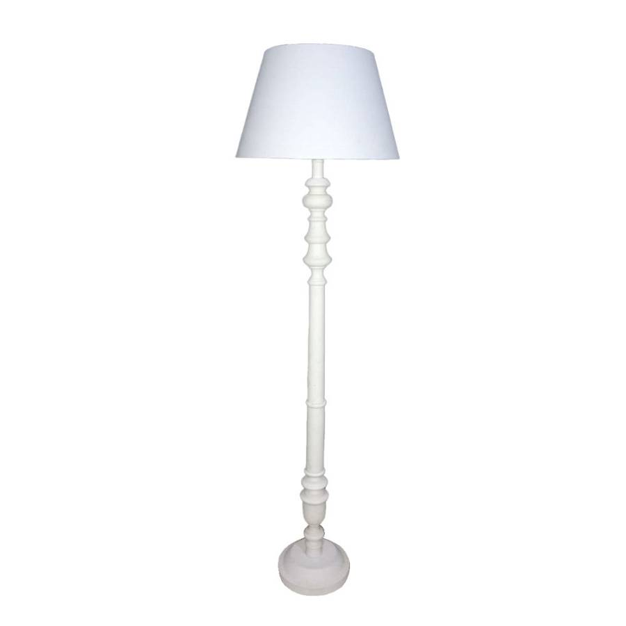 VICTORIEN ΦΩΤΙΣΤΙΚΟ ΕΠΙΔΑΠΕΔΙΟ 25x25x163cm ΞΥΛΟ ΛΕΥΚΟ ΥΦΑΣΜΑ ΛΕΥΚΟ