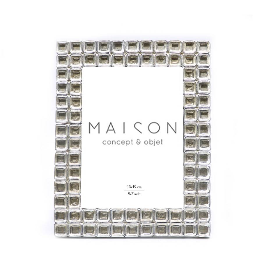 CUBES ΚΟΡΝΙΖΑ 18x2x23cm POLYRESIN ΑΣΗΜΙ ΓΥΑΛΙ