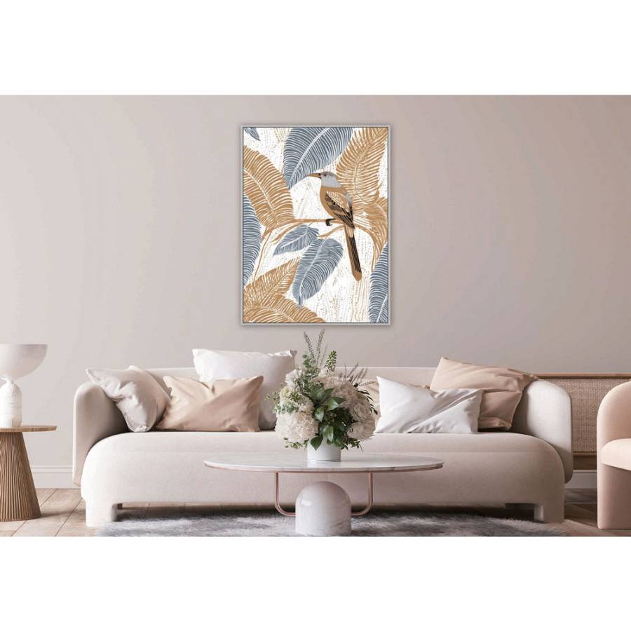 FEELS LIKE SPRING ΠΙΝΑΚΑΣ ΔΙΑΚΟΣΜΗΣΗΣ 83x123x4cm ΚΑΜΒΑΣ ΠΟΛΥΧΡΩΜΟ ΞΥΛΟ ΓΚΡΙ