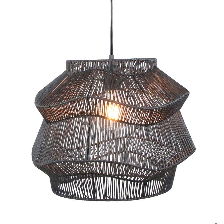 ZANZIBAR B ΦΩΤΙΣΤΙΚΟ ΟΡΟΦΗΣ 36x36x30cm ΜΕΤΑΛΛΟ ΜΑΥΡΟ ΣΧΟΙΝΙ