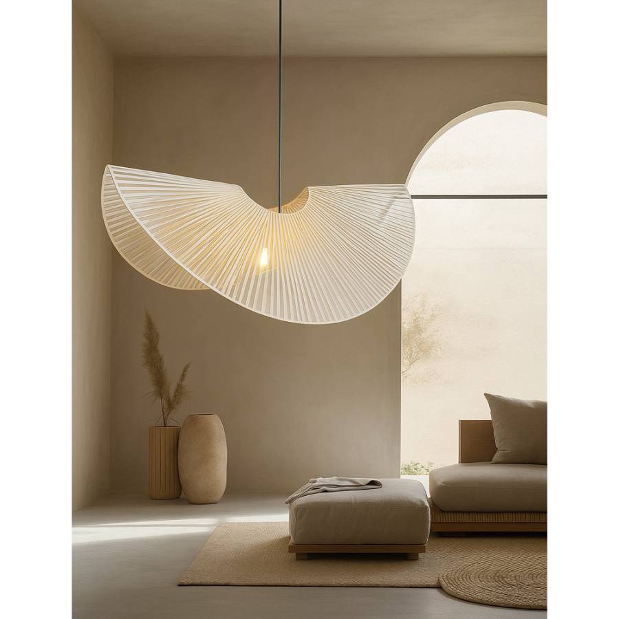 LOTUS ΦΩΤΙΣΤΙΚΟ ΟΡΟΦΗΣ 81x46x32cm ΜΕΤΑΛΛΟ ΦΥΣΙΚΟ RATTAN