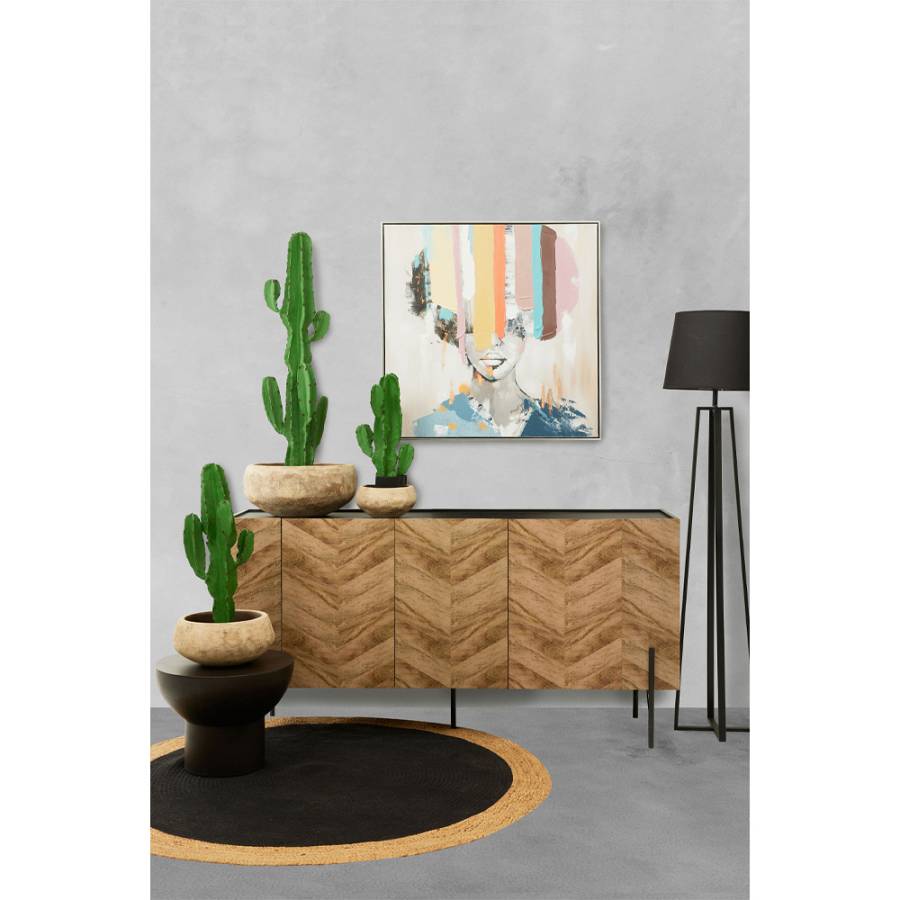 CANDELABRA CACTUS ΦΥΤΟ ΤΕΧΝΗΤΟ ΣΕ ΓΛΑΣΤΡΑ 70cm PU ΠΡΑΣΙΝΟ