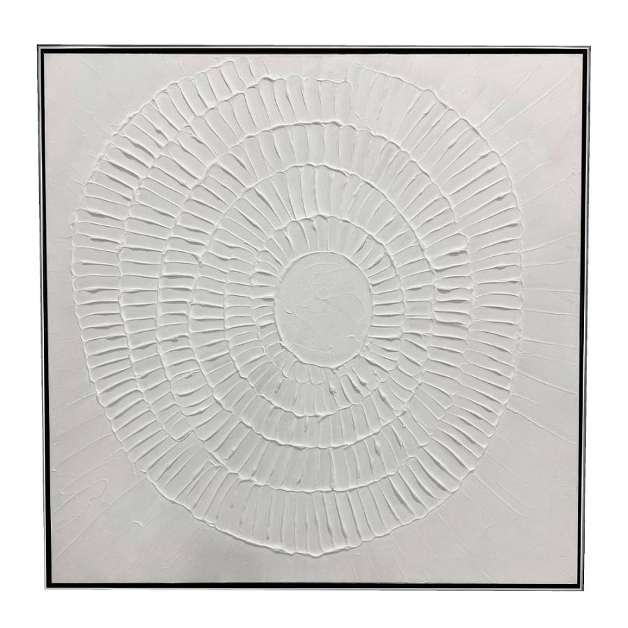 WHITE FINGERPRINTS ΠΙΝΑΚΑΣ ΔΙΑΚΟΣΜΗΣΗΣ 80x80x4cm ΚΑΜΒΑΣ ΛΕΥΚΟ ΑΣΗΜΙ