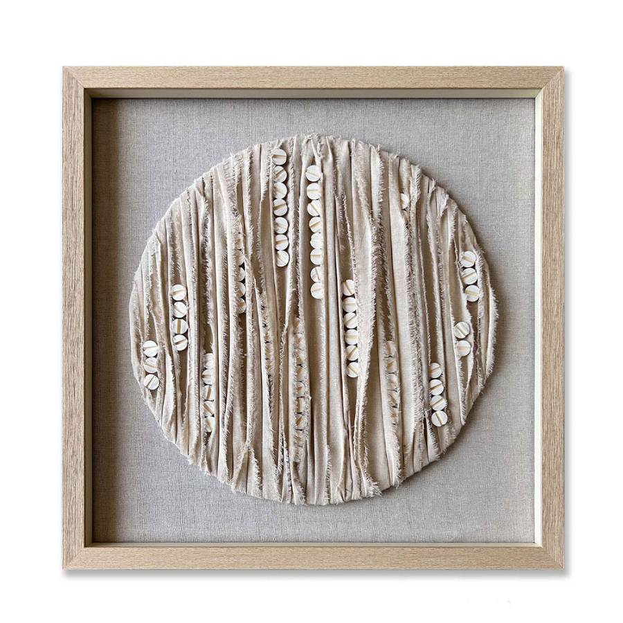 PURE NATURE ΠΙΝΑΚΑΣ ΔΙΑΚΟΣΜΗΣΗΣ 60x60x4cm ΥΦΑΣΜΑ ΜΠΕΖ ΓΥΑΛΙ ΦΥΣΙΚΟ