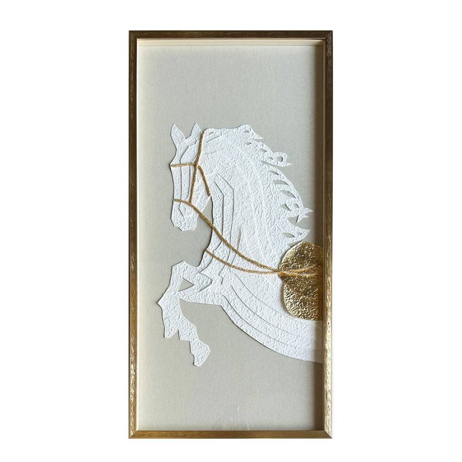 RUSSELL ΠΙΝΑΚΑΣ ΔΙΑΚΟΣΜΗΣΗΣ 50x100x3cm ΧΑΡΤΙ ΜΠΕΖ ΛΕΥΚΟ ΧΡΥΣΟ ΓΥΑΛΙ ΧΡΥΣΟ