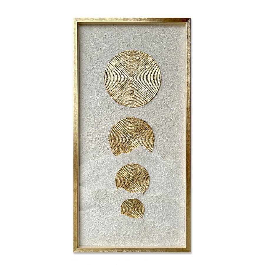 PURE BLISS ΠΙΝΑΚΑΣ ΔΙΑΚΟΣΜΗΣΗΣ 50x100x3cm ΧΑΡΤΙ ΧΡΥΣΟ ΛΕΥΚΟ ΓΥΑΛΙ ΧΡΥΣΟ