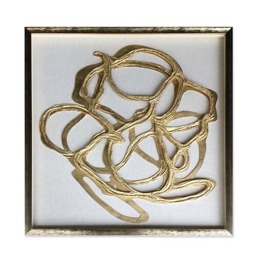 WILD SOUL ΠΙΝΑΚΑΣ ΔΙΑΚΟΣΜΗΣΗΣ 80x80x4cm MDF ΧΡΥΣΟ ΛΕΥΚΟ ΓΥΑΛΙ ΧΡΥΣΟ