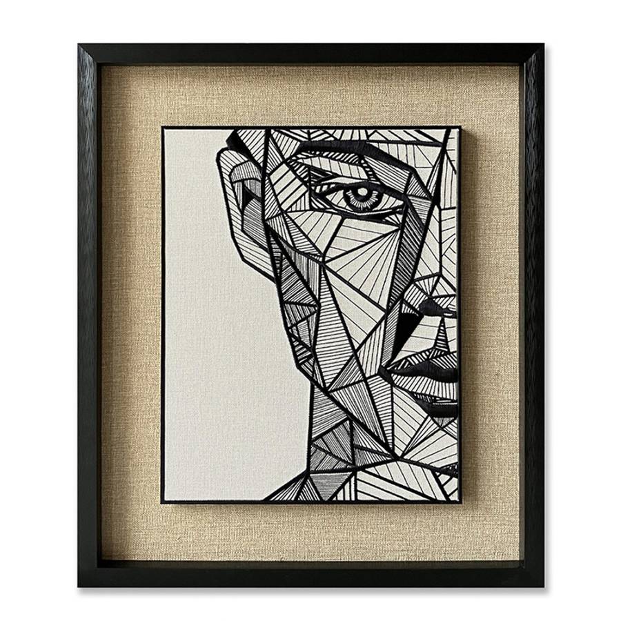 OPTICAN GEOMETRY ΠΙΝΑΚΑΣ ΔΙΑΚΟΣΜΗΣΗΣ 60x70x4cm ΧΑΡΤΙ ΛΕΥΚΟ ΜΑΥΡΟ ΜΠΕΖ ΓΥΑΛΙ ΜΑΥΡΟ