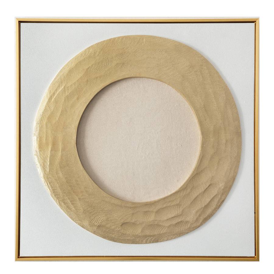 AMBITIUS ΠΙΝΑΚΑΣ ΔΙΑΚΟΣΜΗΣΗΣ 80x80x5cm ΚΑΜΒΑΣ ΧΡΥΣΟ ΛΕΥΚΟ ΞΥΛΟ ΧΡΥΣΟ