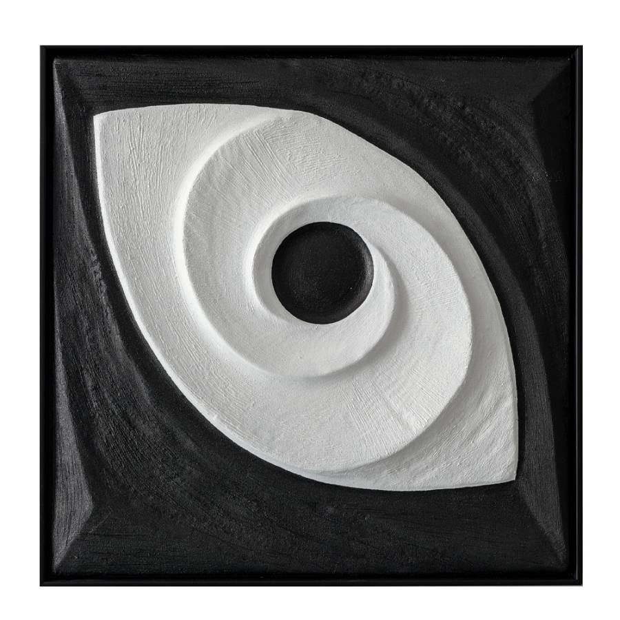 VISION ΠΙΝΑΚΑΣ ΔΙΑΚΟΣΜΗΣΗΣ 60x60x5cm ΚΑΜΒΑΣ ΜΑΥΡΟ ΛΕΥΚΟ ΞΥΛΟ ΜΑΥΡΟ