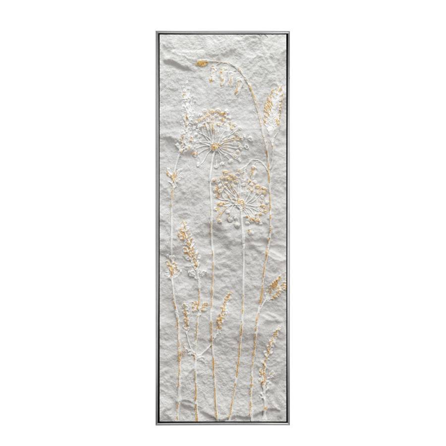 BREATH OF ART ΠΙΝΑΚΑΣ ΔΙΑΚΟΣΜΗΣΗΣ 40x120x4cm ΚΑΜΒΑΣ ΛΕΥΚΟ ΧΡΥΣΟ ΞΥΛΟ