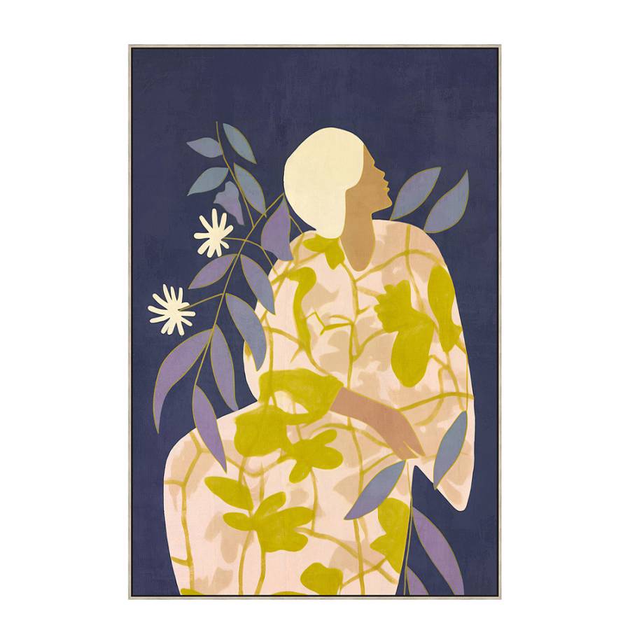 FLOWER LADY ΠΙΝΑΚΑΣ ΔΙΑΚΟΣΜΗΣΗΣ 60x90x5cm ΚΑΜΒΑΣ ΠΟΛΥΧΡΩΜΟ ΞΥΛΟ ΦΥΣΙΚΟ