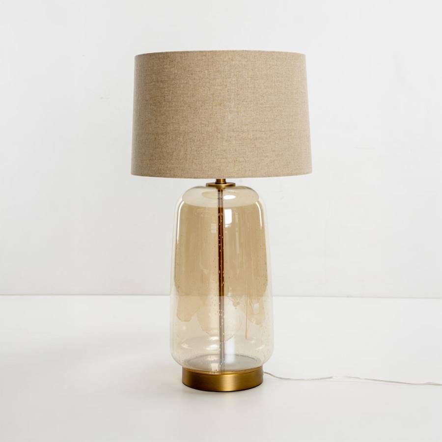 BEXLEY ΦΩΤΙΣΤΙΚΟ ΕΠΙΤΡΑΠΕΖΙΟ 43x43x79cm ΓΥΑΛΙ ΜΕΛΙ ΧΡΥΣΟ ΛΙΝΟ ΜΠΕΖ