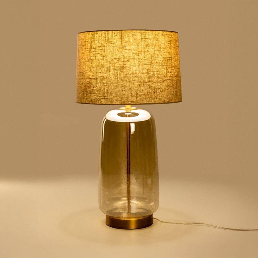 BEXLEY ΦΩΤΙΣΤΙΚΟ ΕΠΙΤΡΑΠΕΖΙΟ 43x43x79cm ΓΥΑΛΙ ΜΕΛΙ ΧΡΥΣΟ ΛΙΝΟ ΜΠΕΖ