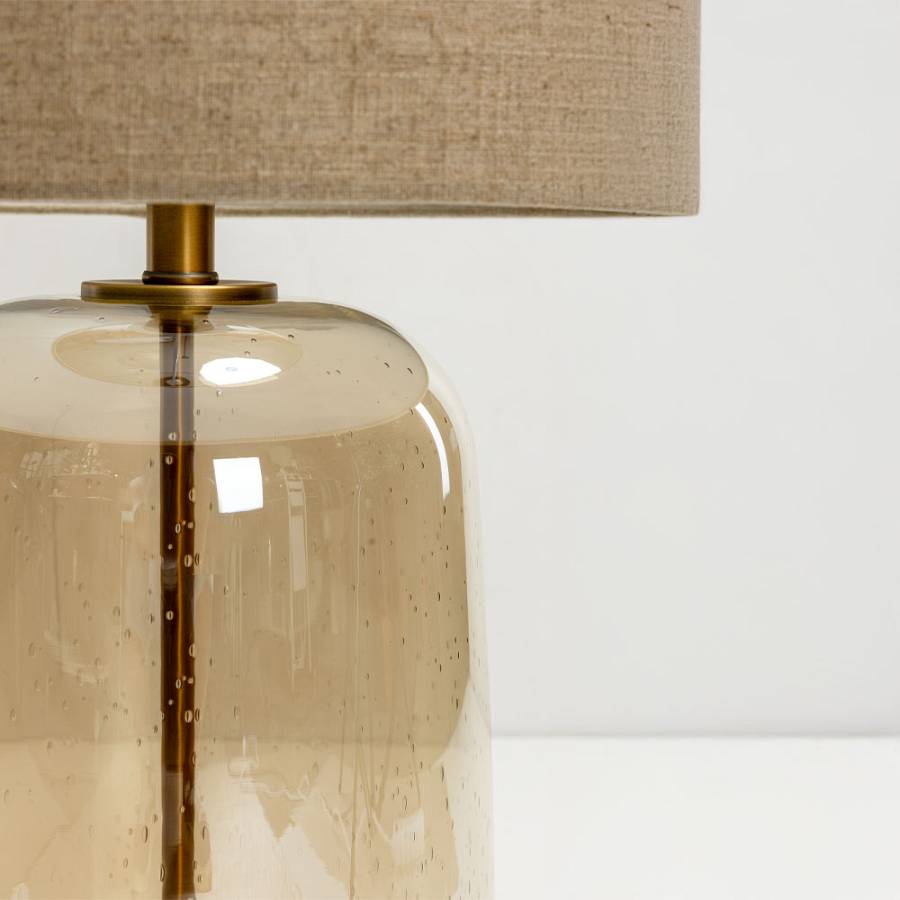 BEXLEY ΦΩΤΙΣΤΙΚΟ ΕΠΙΤΡΑΠΕΖΙΟ 43x43x79cm ΓΥΑΛΙ ΜΕΛΙ ΧΡΥΣΟ ΛΙΝΟ ΜΠΕΖ