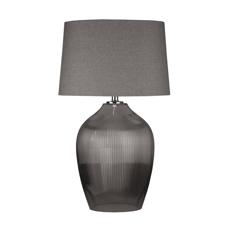 HADLEY ΦΩΤΙΣΤΙΚΟ ΕΠΙΤΡΑΠΕΖΙΟ 43x43x71cm ΓΥΑΛΙ ΔΙΑΦΑΝΟ ΓΚΡΙ ΑΣΗΜΙ ΛΙΝΟ ΓΚΡΙ