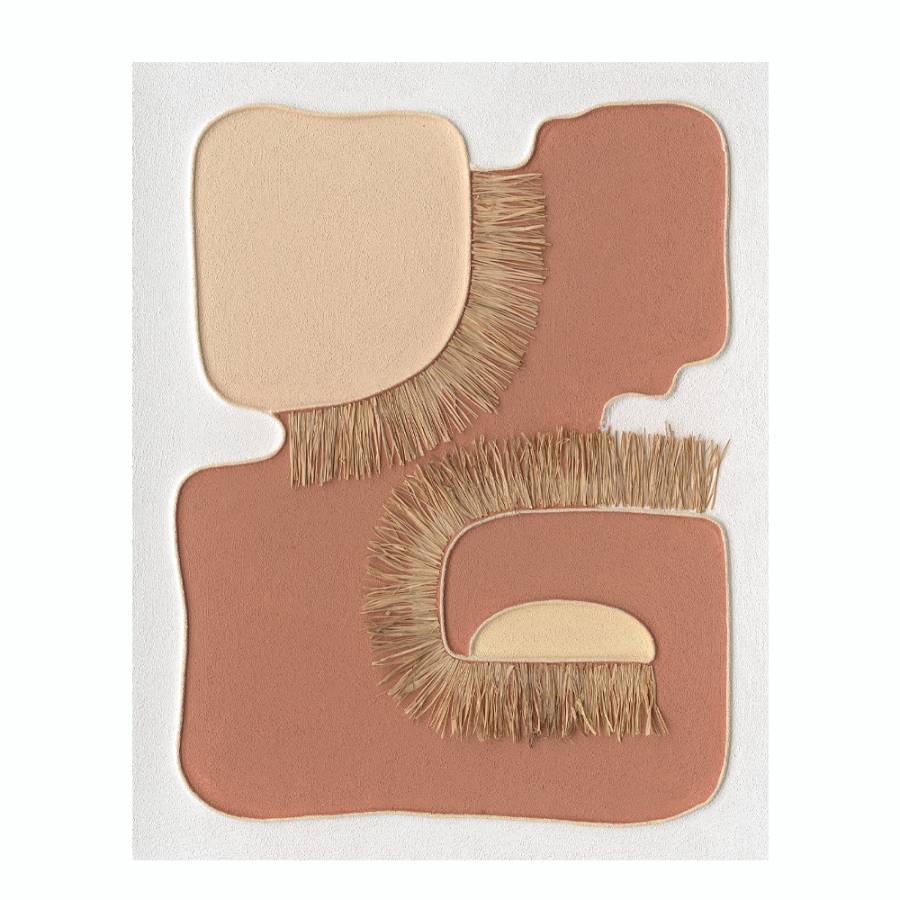 BOHO STYLE ΠΙΝΑΚΑΣ ΔΙΑΚΟΣΜΗΣΗΣ 80x100x4cm ΚΑΜΒΑΣ TERRACOTTA ΞΥΛΟ