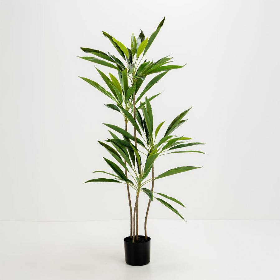 VELVET TREE ΔΕΝΤΡΟ ΤΕΧΝΗΤΟ ΣΕ ΓΛΑΣΤΡΑ 120cm PVC ΠΡΑΣΙΝΟ ΜΑΥΡΟ ΤΣΙΜΕΝΤΟ