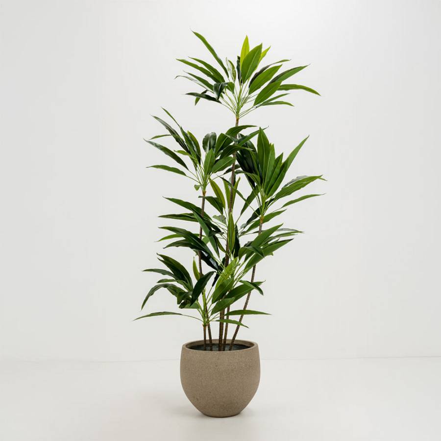 VELVET TREE ΔΕΝΤΡΟ ΤΕΧΝΗΤΟ ΣΕ ΓΛΑΣΤΡΑ 140cm PVC ΠΡΑΣΙΝΟ ΜΑΥΡΟ ΤΣΙΜΕΝΤΟ