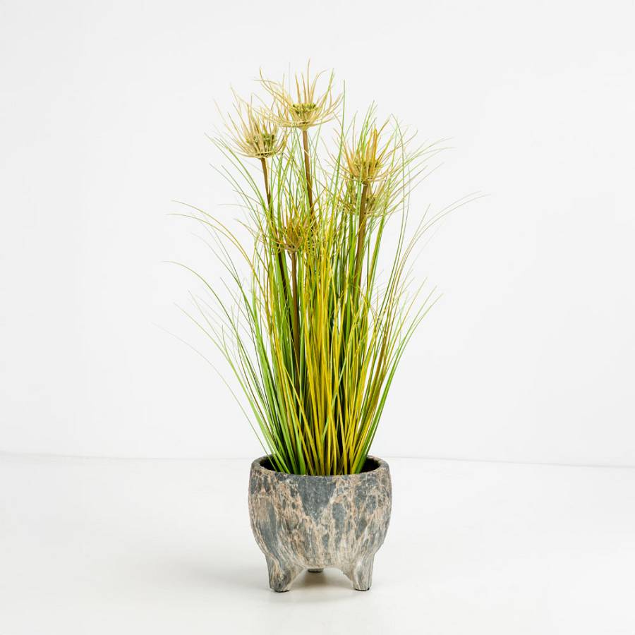 SUNNY FLOWER ΦΥΤΟ ΤΕΧΝΗΤΟ ΣΕ ΓΛΑΣΤΡΑ 70cm PVC ΠΡΑΣΙΝΟ