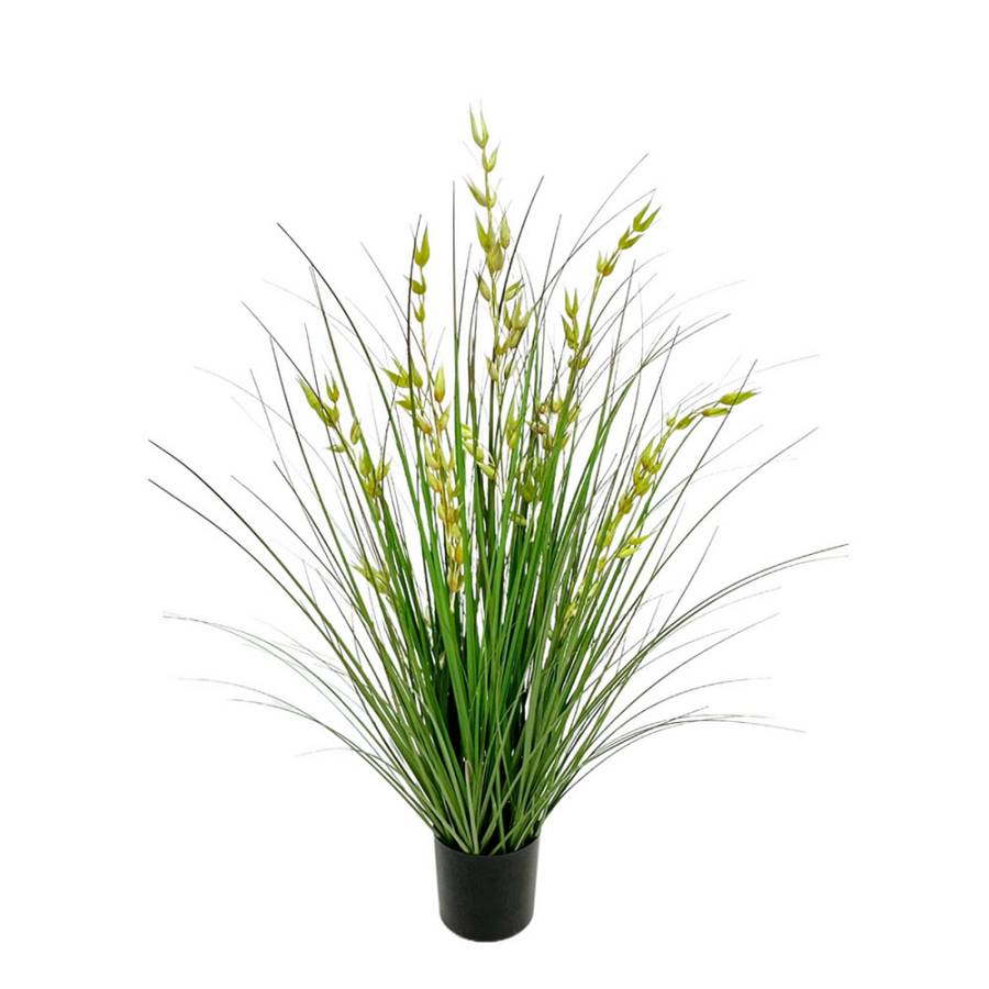 OAT GRASS ΦΥΤΟ ΤΕΧΝΗΤΟ ΣΕ ΓΛΑΣΤΡΑ 90cm PVC ΠΡΑΣΙΝΟ