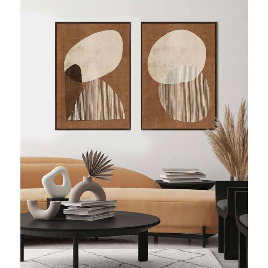 CONVEX ΠΙΝΑΚΑΣ ΔΙΑΚΟΣΜΗΣΗΣ 60x90x4cm ΚΑΜΒΑΣ TERRACOTTA ΜΠΕΖ MDF ΚΑΦΕ