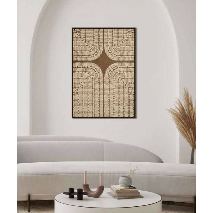 NEW AGE ΠΙΝΑΚΑΣ ΔΙΑΚΟΣΜΗΣΗΣ 80x120x4cm ΚΑΜΒΑΣ ΜΠΕΖ ΚΑΦΕ ΞΥΛΟ ΚΑΦΕ