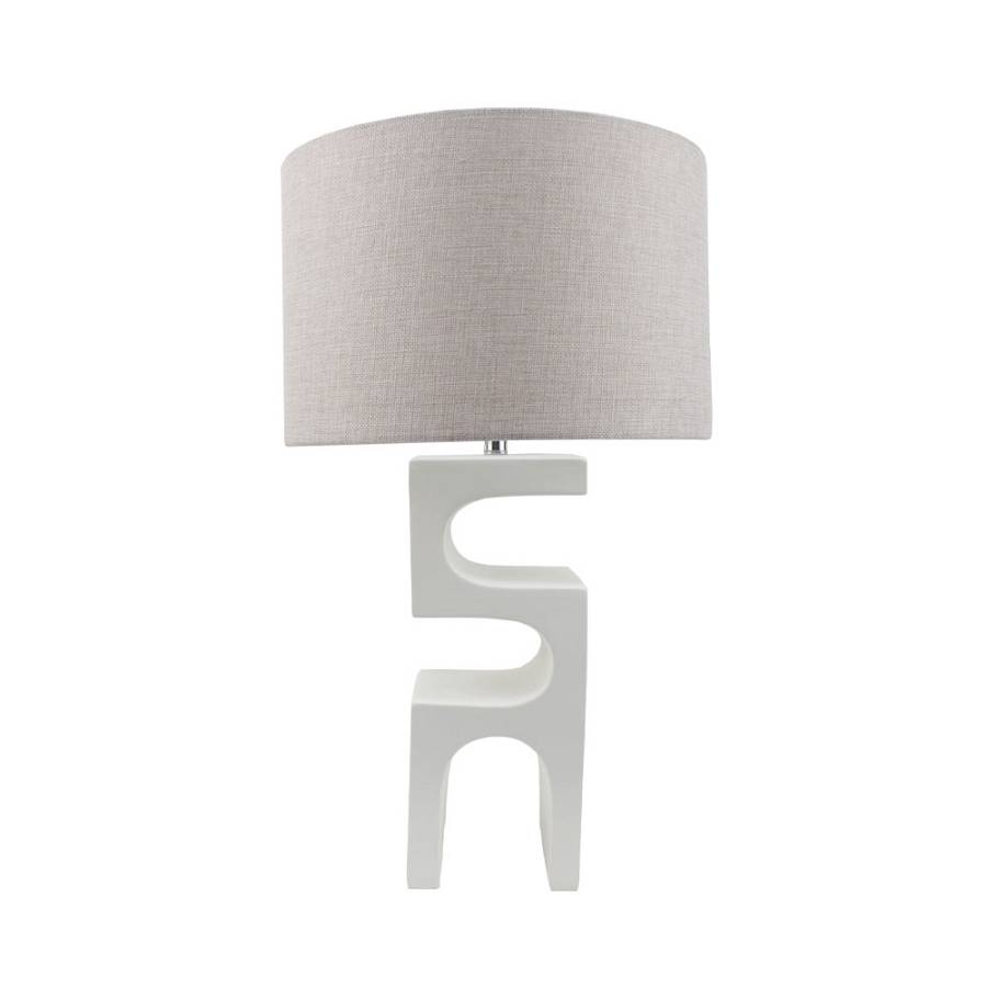 JED ΦΩΤΙΣΤΙΚΟ ΕΠΙΤΡΑΠΕΖΙΟ 58cm POLYRESIN ΛΕΥΚΟ ΛΙΝΟ ΓΚΡΙ