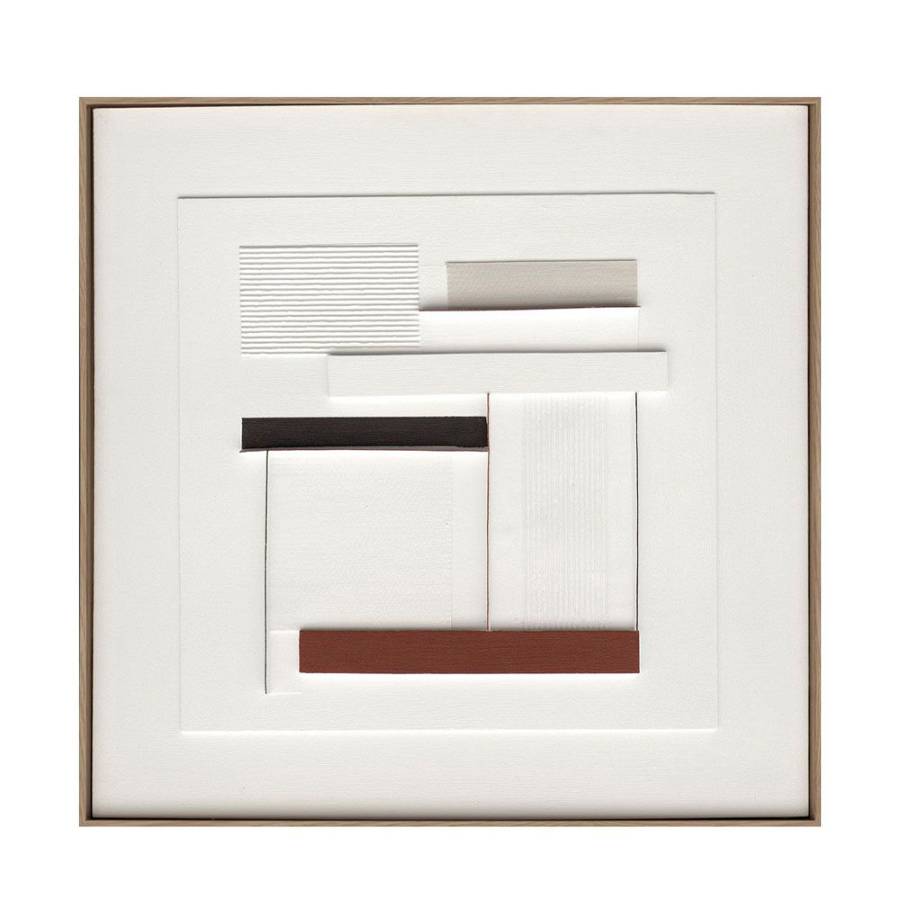 RORTER ΠΙΝΑΚΑΣ ΔΙΑΚΟΣΜΗΣΗΣ 80x80x5cm ΚΑΜΒΑΣ ΛΕΥΚΟ ΜΠΕΖ TERRACOTTA ΜΑΥΡΟ ΞΥΛΟ ΦΥΣΙΚΟ