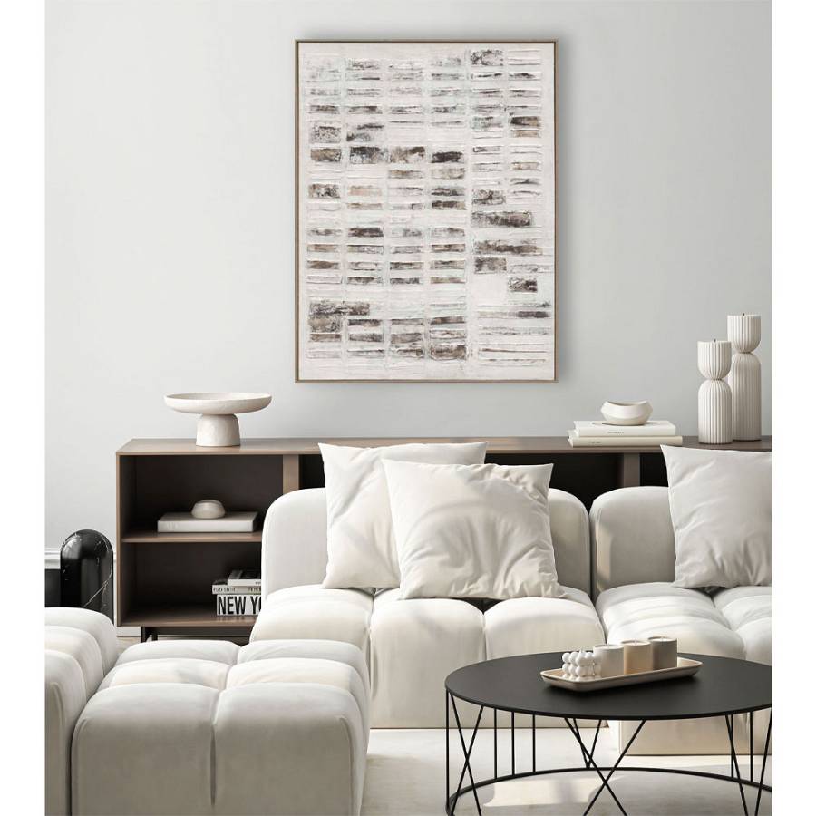 ELYSIAN ΠΙΝΑΚΑΣ ΔΙΑΚΟΣΜΗΣΗΣ 90x120x5cm ΚΑΜΒΑΣ ΛΕΥΚΟ ΜΠΕΖ ΚΑΦΕ ΓΚΡΙ ΞΥΛΟ ΦΥΣΙΚΟ