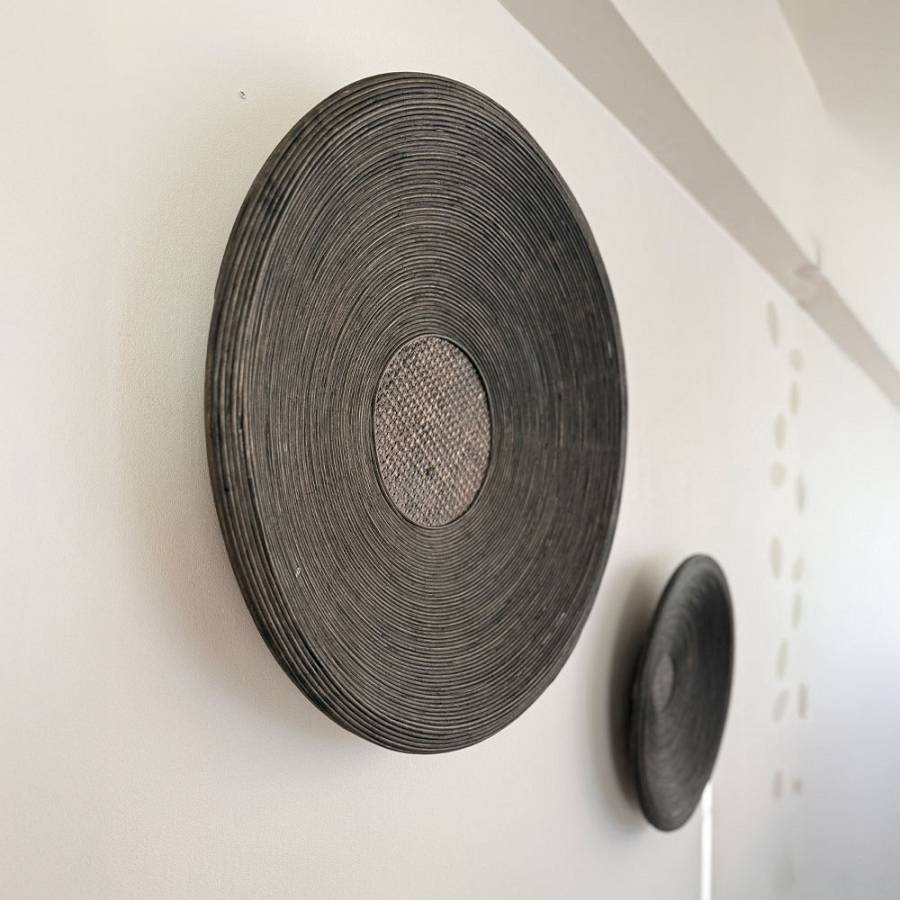 POMPEI ΔΙΑΚΟΣΜΗΤΙΚΟ ΤΟΙΧΟΥ SET 3ΤΜΧ 60x60x9cm ΞΥΛΟ ΚΑΦΕ BAMBOO