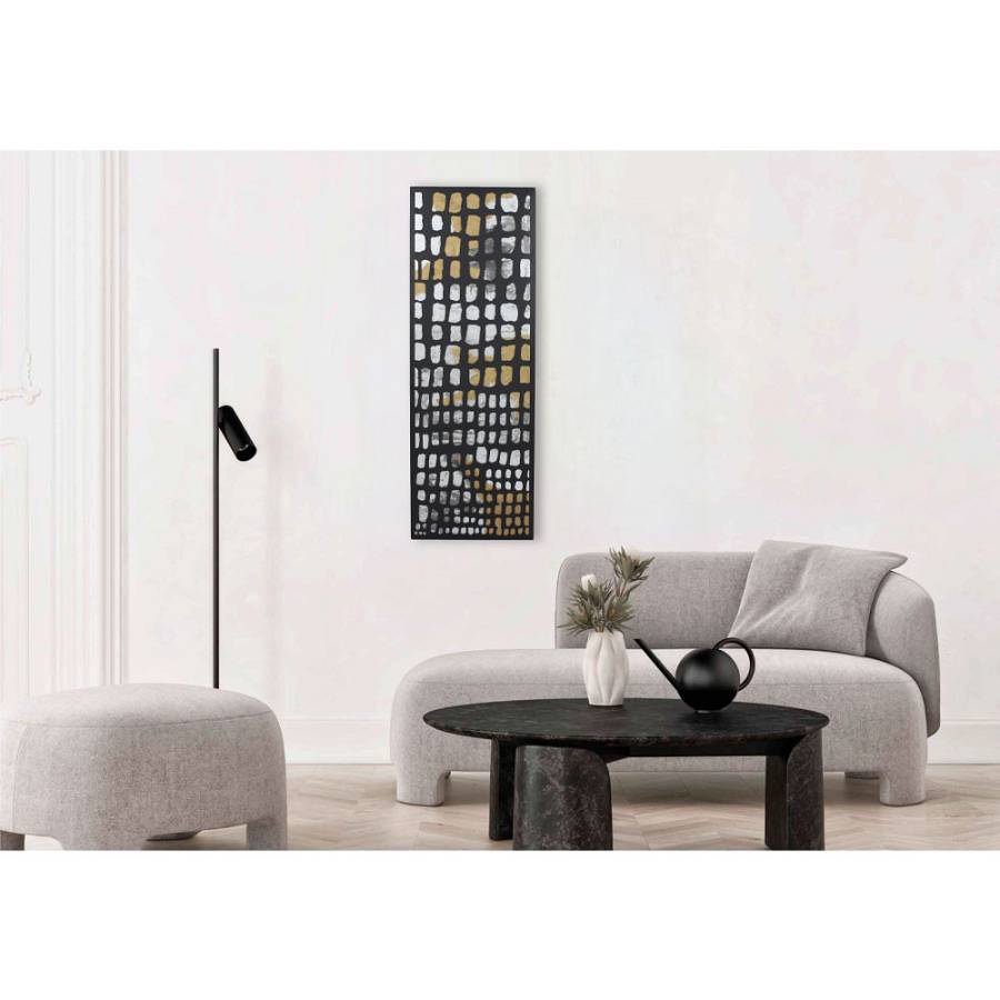 PIC ΠΙΝΑΚΑΣ ΔΙΑΚΟΣΜΗΣΗΣ 40x120x2cm ΜΕΤΑΛΛΟ ΜΑΥΡΟ ΧΡΥΣΟ MDF ΛΕΥΚΟ