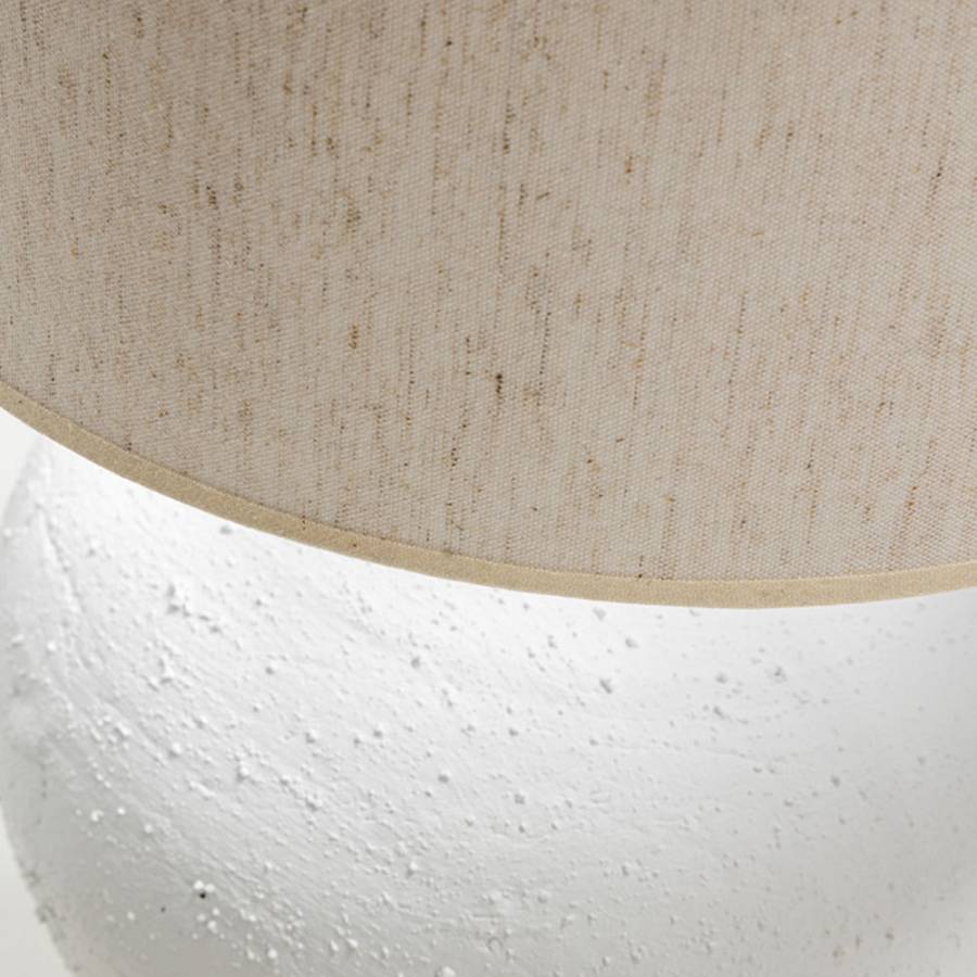 SANTORINI ΦΩΤΙΣΤΙΚΟ ΕΠΙΤΡΑΠΕΖΙΟ 30x30x60cm ΚΕΡΑΜΙΚΟ ΛΕΥΚΟ ΛΙΝΟ ΜΠΕΖ