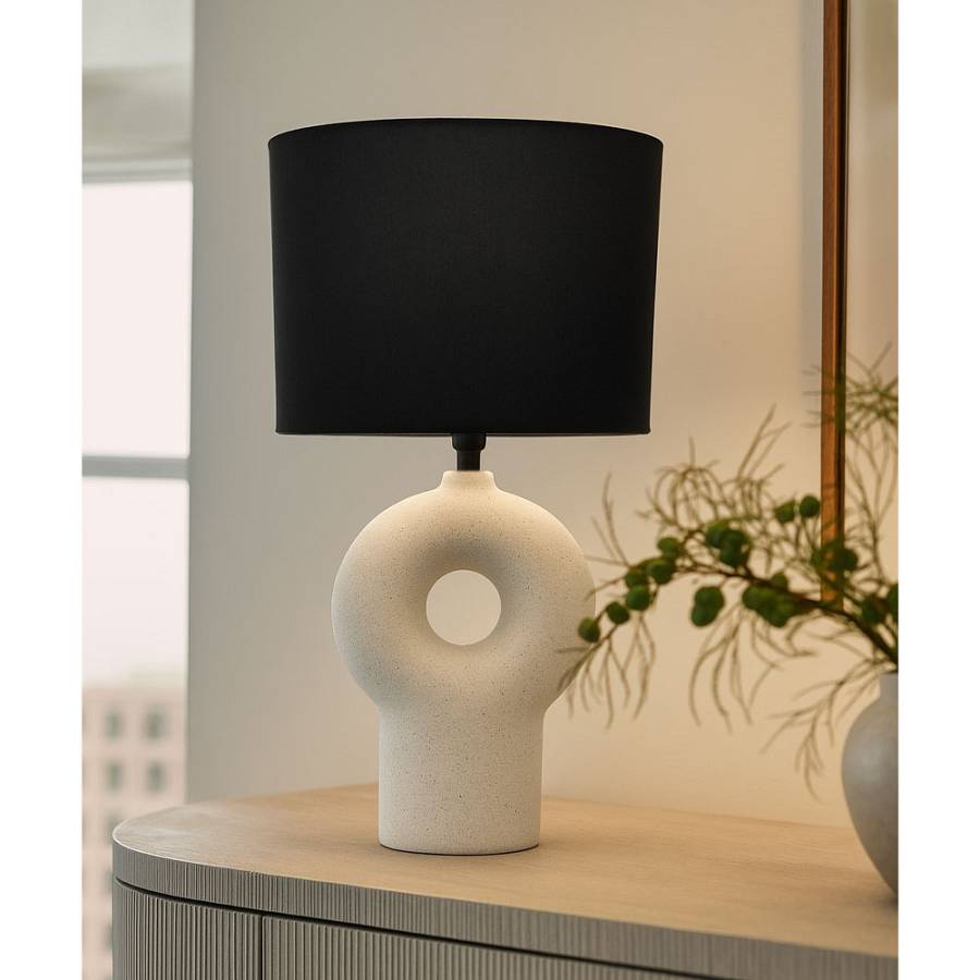 VEGG ΦΩΤΙΣΤΙΚΟ ΕΠΙΤΡΑΠΕΖΙΟ 20x10x52cm ΚΕΡΑΜΙΚΟ ΛΕΥΚΟ ΛΙΝΟ ΜΑΥΡΟ