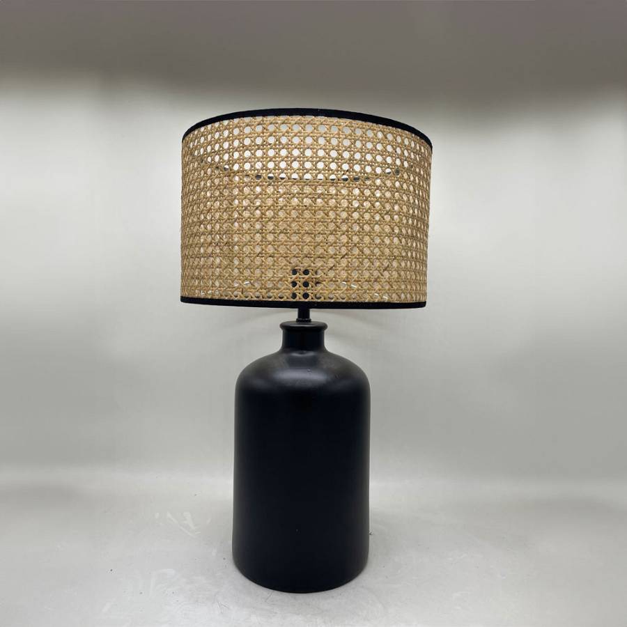 VEGUR ΦΩΤΙΣΤΙΚΟ ΕΠΙΤΡΑΠΕΖΙΟ 22x22x66cm ΚΕΡΑΜΙΚΟ ΜΑΥΡΟ PVC ΦΥΣΙΚΟ