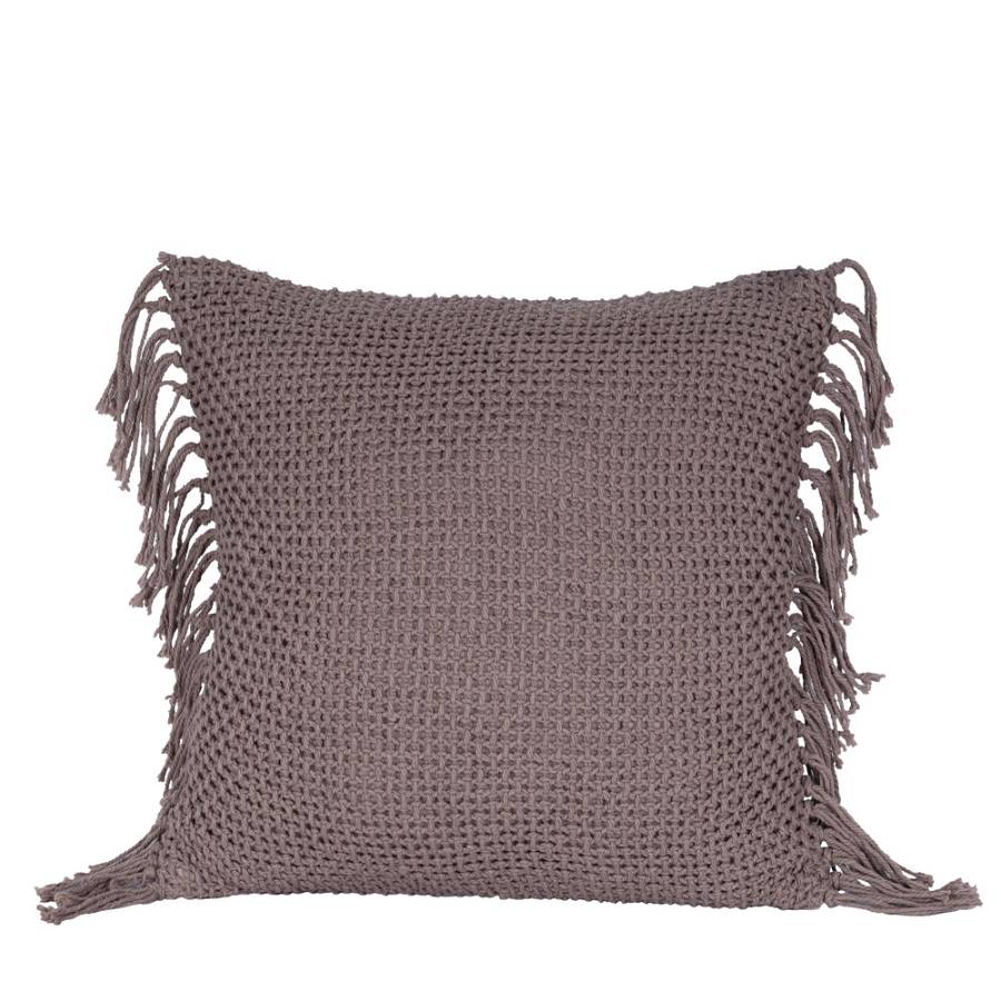 ARNAV ΔΙΑΚΟΣΜΗΤΙΚΟ ΜΑΞΙΛΑΡΙ 45x45cm ΥΦΑΣΜΑ ΓΚΡΙ ΣΚΟΥΡΟ POLYESTER