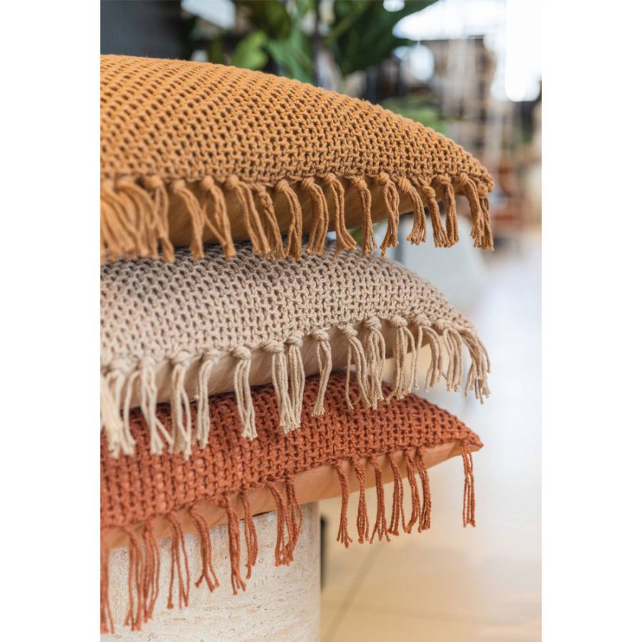 ARNAV ΔΙΑΚΟΣΜΗΤΙΚΟ ΜΑΞΙΛΑΡΙ 45x45cm ΥΦΑΣΜΑ CARAMEL POLYESTER