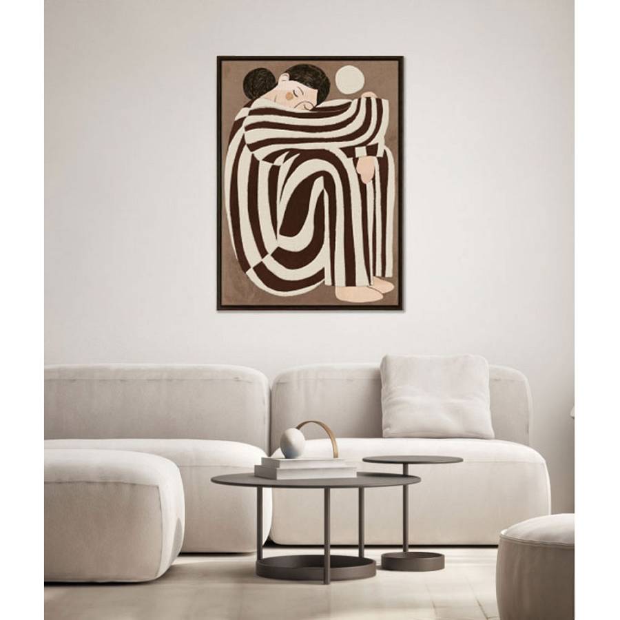 ABBI B ΠΙΝΑΚΑΣ ΔΙΑΚΟΣΜΗΤΙΚΟΣ ΜΕ ΚΟΡΝΙΖΑ 80x120x4.3cm ΚΑΜΒΑΣ ΜΠΕΖ ΚΑΦΕ PS