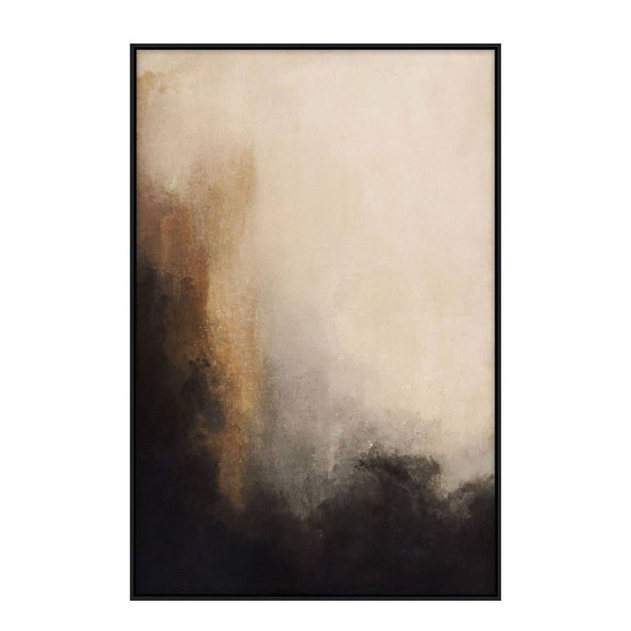 FREEFLOW ΠΙΝΑΚΑΣ ΔΙΑΚΟΣΜΗΤΙΚΟΣ ΜΕ ΚΟΡΝΙΖΑ 80x120x4cm ΚΑΜΒΑΣ ΜΠΕΖ ΜΑΥΡΟ PP ΧΡΥΣΟ